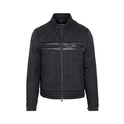 Shop Moncler Atiu Biker Jacket In Black