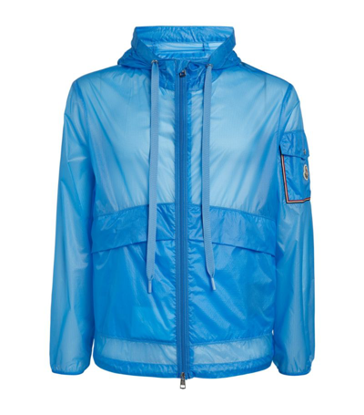 Shop Moncler Ebizo Hooded Jacket In Blue