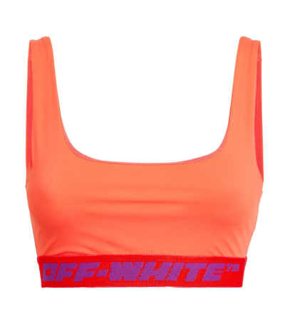 Shop Off-white Logo-band Bralette In Red