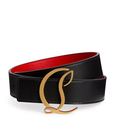 Shop Christian Louboutin Cl Logo Leather Belt In Red