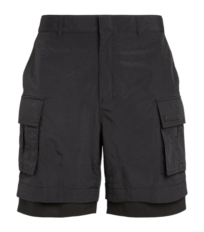 Shop Juunj Layered Cargo Shorts In Black