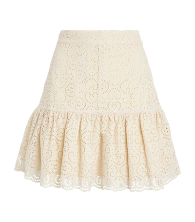 Shop Sandro Broderie Anglaise Mini Skirt In Pink