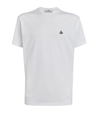 Shop Vivienne Westwood Orb-embroidered T-shirt In White