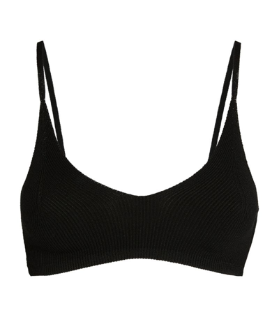 Shop Jacquemus Ribbed Le Valensole Bralette In Black