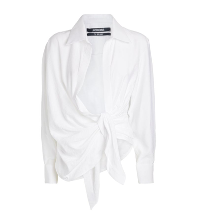 Shop Jacquemus Bahia Shirt In White