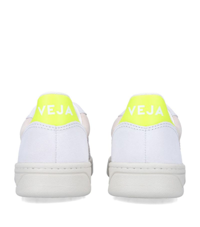 Shop Veja Suede V-10 Sneakers In Beige