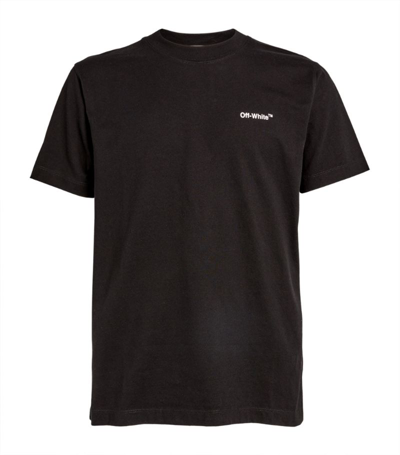 Shop Off-white Wave Diagonals Logo T-shirt In Black