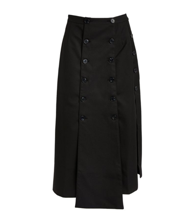 Shop Rokh Asymmetric Midi Skirt In Black