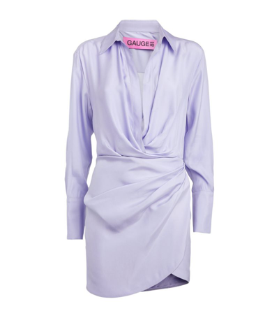 Shop Gauge81 Silk Naha Mini Dress In Purple