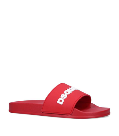 Shop Dsquared2 Logo Slides In Red