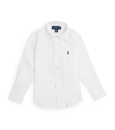 Shop Ralph Lauren Linen Shirt (2-4 Years) In White