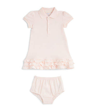 Shop Ralph Lauren Ruffle-detail Dress And Bloomers Set (3-24 Months) In Pink