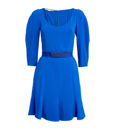 Shop Stella Mccartney Puffed-sleeve Mini Dress In Blue