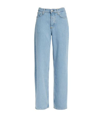 Shop Rag & Bone Logan Mid-rise Wide-leg Jeans In Blue