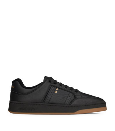 Shop Saint Laurent Leather Sl/61 Low-top Sneakers In Black