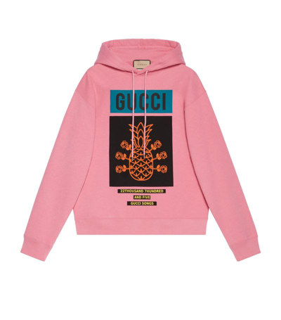 Shop Gucci Pineapple Print Hoodie In Pink