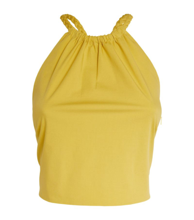 Shop Red Valentino Halterneck Tank Top In Yellow