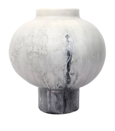 Shop Dinosaur Designs Pearl Vase (20cm) In Silver