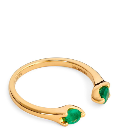 Shop Anita Ko Yellow Gold And Emerald Orbit Ring (size 7)