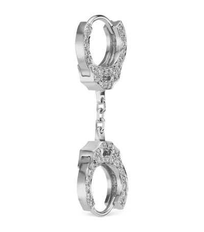 Shop Maria Tash Diamond Double-sided Handcuff Clicker Ring With Chain In Gold