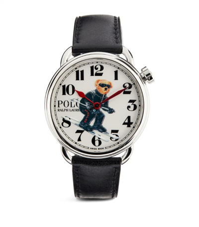 Shop Ralph Lauren Ski Polo Bear Watch 42mm In White