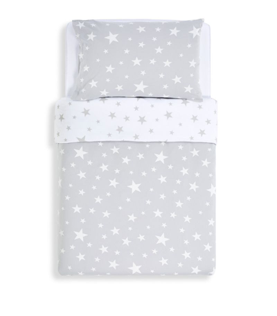 Shop Snüz Star Print Duvet Cover & Pillowcase Set In Grey