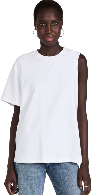 Shop Agolde Della Asymmetric T Shirt White
