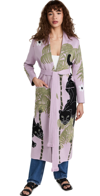 Shop Hayley Menzies Prowling Panther Cotton Jacquard Duster In Lilac