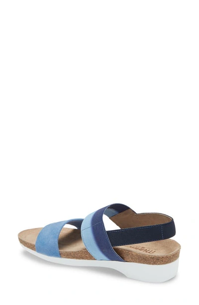 Shop Munro 'pisces' Sandal In Blue Nubuck Leather