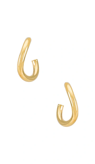 Shop Adinas Jewels Curved Tube Hoop Earrings In Gold