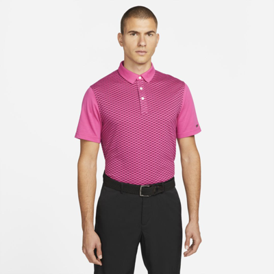 Shop Nike Dri-fit Player Men's Golf Polo In Active Pink,brushed Silver
