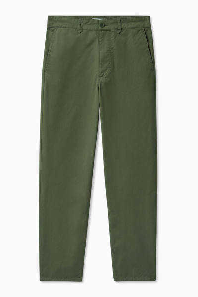 Cos Regular-fit Tapered Chinos In Green | ModeSens