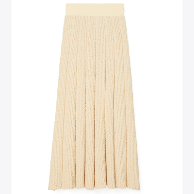 Tory Burch Ribbed Knit Skirt In Natural Ecru | ModeSens