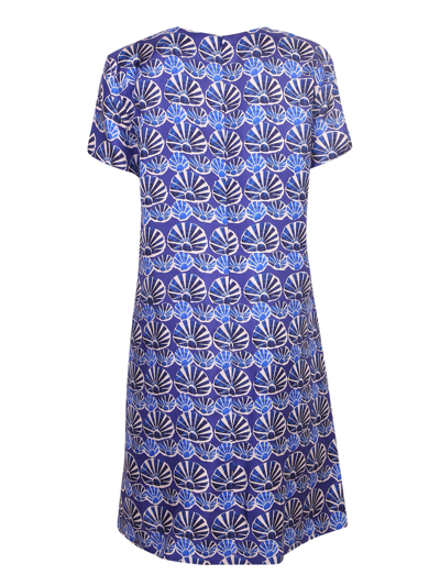 Shop La Doublej Shell-print Swing Dress In Blue