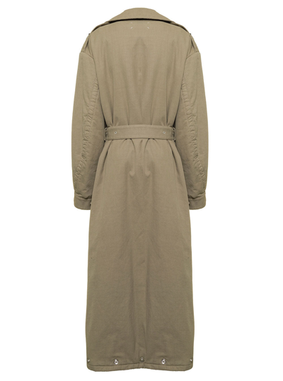Shop Maison Margiela Woman's Beige Cotton Gabardine Reversible Trench Coat