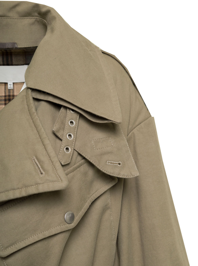 Shop Maison Margiela Woman's Beige Cotton Gabardine Reversible Trench Coat