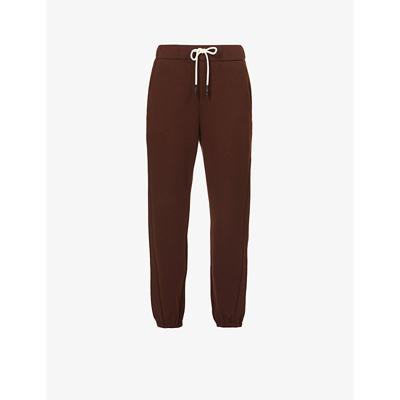 Shop Max Mara Porfido Tapered Cotton-blend Jogging Bottoms In 004 Cacao