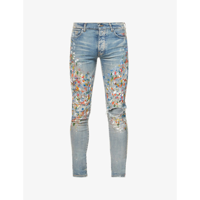 Shop Amiri Painter Slim-fit Skinny Stretch-denim Jeans In Clay Indigo
