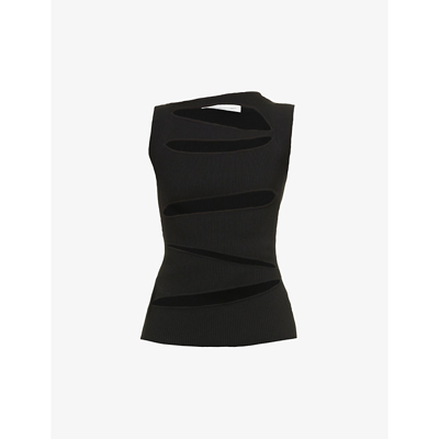 Shop Christopher Esber Cut-out Sleeveless Knitted Top In Black