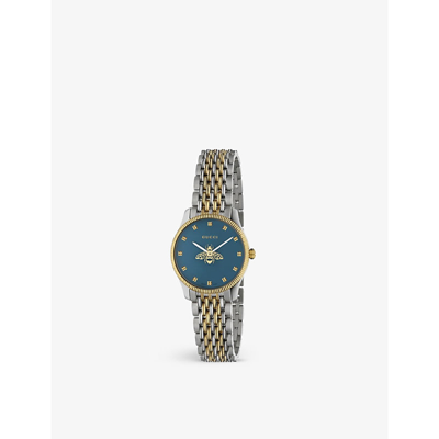 Shop Gucci Women's Gold And Silver Ya1265029 G-timeless Yellow-gold Toned Stainless-steel Quartz Watch