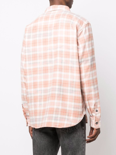 Diesel Logo-patch Patterned Shirt In Orange