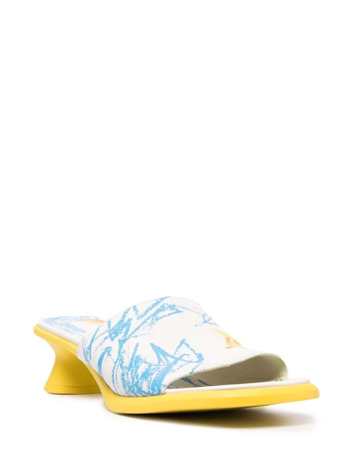 Shop Camper Graphic-print Leather Mules In White