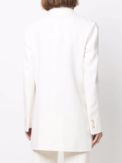 Alberta Ferretti Longline Single-breasted Blazer In White
