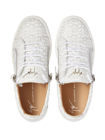 Giuseppe Zanotti Frankie Monogram Low-top Sneakers In White