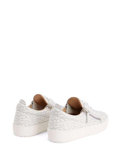 Giuseppe Zanotti Gail Monogram-print Low-top Sneakers In White