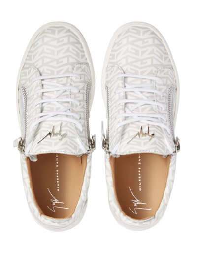 Giuseppe Zanotti Gail Monogram-print Low-top Sneakers In White