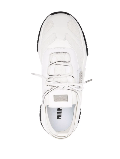 Shop Philipp Plein Logo Plaque Low-top Sneakers In White