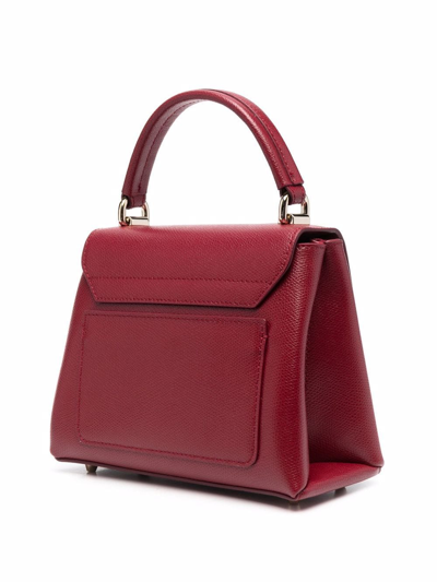 Furla Leather Fold-over Tote Bag In Red