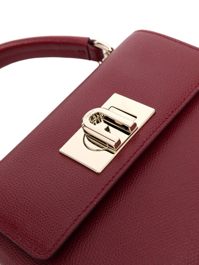 Furla Leather Fold-over Tote Bag In Red