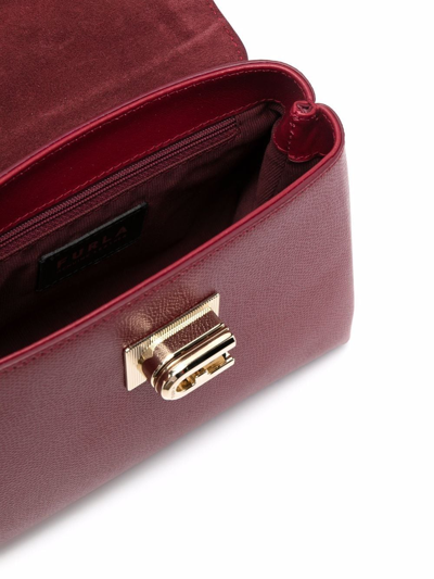 Furla Leather Fold-over Tote Bag In Red